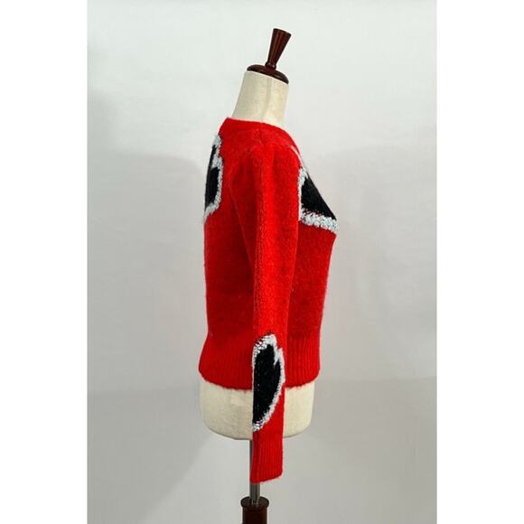 HUNTER BELL Sz XS Esme Sweater Red Scarlet Heart Pullover - Picture 6 of 12